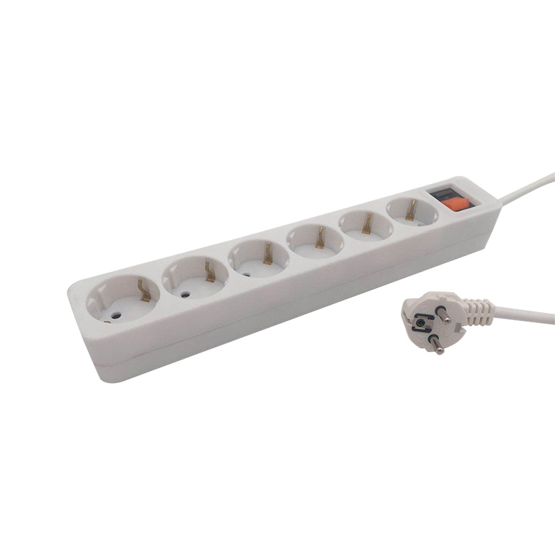 عزل PP Material 6 Outlets Eu Standard Socket عزل PP Material 6 Outlets Eu Standard Socket